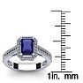 1 1/2 Carat Tanzanite and Halo Diamond Ring In 14 Karat White Gold Image-5