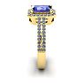 1 1/2 Carat Tanzanite and Halo Diamond Ring In 14 Karat Yellow Gold Image-3