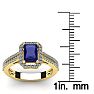 1 1/2 Carat Tanzanite and Halo Diamond Ring In 14 Karat Yellow Gold Image-5