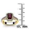 Garnet Ring: Garnet Jewelry: 1 3/4 Carat Garnet and Halo Diamond Ring In 14 Karat Yellow Gold Image-5