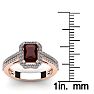 Garnet Ring: Garnet Jewelry: 1 3/4 Carat Garnet and Halo Diamond Ring In 14 Karat Rose Gold Image-5
