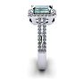 1 1/3 Carat Green Amethyst and Halo Diamond Ring In 14 Karat White Gold Image-3