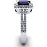 1 1/2 Carat Sapphire and Halo Diamond Ring In 14 Karat White Gold Image-3
