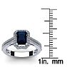 1 1/2 Carat Sapphire and Halo Diamond Ring In 14 Karat White Gold Image-5