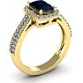 1 1/2 Carat Sapphire and Halo Diamond Ring In 14 Karat Yellow Gold Image-2