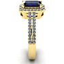 1 1/2 Carat Sapphire and Halo Diamond Ring In 14 Karat Yellow Gold Image-3