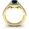 1 1/2 Carat Sapphire and Halo Diamond Ring In 14 Karat Yellow Gold Image-4
