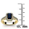 1 1/2 Carat Sapphire and Halo Diamond Ring In 14 Karat Yellow Gold Image-5