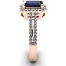 1 1/2 Carat Sapphire and Halo Diamond Ring In 14 Karat Rose Gold Image-3
