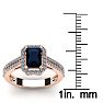 1 1/2 Carat Sapphire and Halo Diamond Ring In 14 Karat Rose Gold Image-5