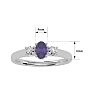 1/2 Carat Oval Shape Amethyst and Two Diamond Ring In 14 Karat White Gold Image-5