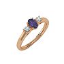 1/2 Carat Oval Shape Amethyst and Two Diamond Ring In 14 Karat Rose Gold Image-2