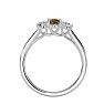 1/2 Carat Oval Shape Citrine and Two Diamond Ring In 14 Karat White Gold Image-3