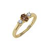 1/2 Carat Oval Shape Citrine and Two Diamond Ring In 14 Karat Yellow Gold Image-2