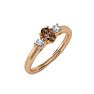 1/2 Carat Oval Shape Citrine and Two Diamond Ring In 14 Karat Rose Gold Image-2
