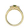 3/4 Carat Oval Shape Peridot and Two Diamond Ring In 14 Karat Yellow Gold Image-3