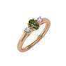 3/4 Carat Oval Shape Peridot and Two Diamond Ring In 14 Karat Rose Gold Image-2