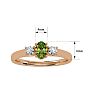 3/4 Carat Oval Shape Peridot and Two Diamond Ring In 14 Karat Rose Gold Image-5