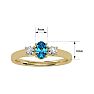 3/4 Carat Oval Shape Blue Topaz and Two Diamond Ring In 14 Karat Yellow Gold Image-5