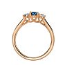 3/4 Carat Oval Shape Blue Topaz and Two Diamond Ring In 14 Karat Rose Gold Image-3