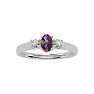 3/4 Carat Oval Shape Mystic Topaz Ring With Two Diamonds In 14 Karat White Gold Image-1
