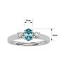 Aquamarine Ring: Aquamarine Jewelry: 1/2 Carat Oval Shape Aquamarine and Two Diamond Ring In 14 Karat White Gold Image-5