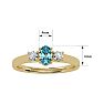Aquamarine Ring: Aquamarine Jewelry: 1/2 Carat Oval Shape Aquamarine and Two Diamond Ring In 14 Karat Yellow Gold Image-5