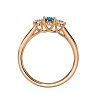 Aquamarine Ring: Aquamarine Jewelry: 1/2 Carat Oval Shape Aquamarine and Two Diamond Ring In 14 Karat Rose Gold Image-3