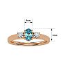 Aquamarine Ring: Aquamarine Jewelry: 1/2 Carat Oval Shape Aquamarine and Two Diamond Ring In 14 Karat Rose Gold Image-5