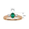 1/2 Carat Oval Shape Emerald and Two Diamond Ring In 14 Karat Rose Gold Image-5