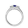 3/4 Carat Oval Shape Tanzanite and Two Diamond Ring In 14 Karat White Gold Image-3