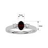 Garnet Ring: Garnet Jewelry: 3/4 Carat Oval Shape Garnet and Two Diamond Ring In 14 Karat White Gold Image-5