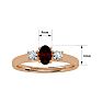 Garnet Ring: Garnet Jewelry: 3/4 Carat Oval Shape Garnet and Two Diamond Ring In 14 Karat Rose Gold Image-5