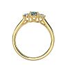 1/2 Carat Oval Shape Green Amethyst and Two Diamond Ring In 14 Karat Yellow Gold Image-3