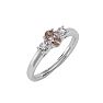 1/2 Carat Oval Shape Morganite and Two Diamond Ring In 14 Karat White Gold Image-2
