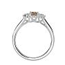1/2 Carat Oval Shape Morganite and Two Diamond Ring In 14 Karat White Gold Image-3