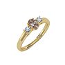 1/2 Carat Oval Shape Morganite and Two Diamond Ring In 14 Karat Yellow Gold Image-2