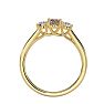 1/2 Carat Oval Shape Morganite and Two Diamond Ring In 14 Karat Yellow Gold Image-3