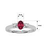 3/4 Carat Oval Shape Ruby and Two Diamond Ring In 14 Karat White Gold Image-5