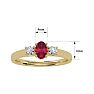 3/4 Carat Oval Shape Ruby and Two Diamond Ring In 14 Karat Yellow Gold Image-5