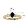 3/4 Carat Oval Shape Sapphire and Two Diamond Ring In 14 Karat Yellow Gold Image-5