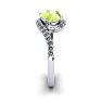 1 1/2 Carat Oval Shape Peridot and Halo Diamond Ring In 14 Karat White Gold Image-3