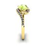 1 1/2 Carat Oval Shape Peridot and Halo Diamond Ring In 14 Karat Yellow Gold Image-3