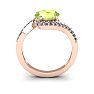 1 1/2 Carat Oval Shape Peridot and Halo Diamond Ring In 14 Karat Rose Gold Image-4