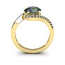 1-3/4 Carat Oval Shape Mystic Topaz Ring With Swirling Diamond Design In 14 Karat Yellow Gold Image-4
