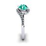 1 1/2 Carat Oval Shape Emerald and Halo Diamond Ring In 14 Karat White Gold Image-3