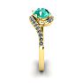 1 1/2 Carat Oval Shape Emerald and Halo Diamond Ring In 14 Karat Yellow Gold Image-3