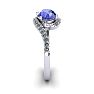 1 1/2 Carat Oval Shape Tanzanite and Halo Diamond Ring In 14 Karat White Gold Image-3