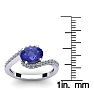 1 1/2 Carat Oval Shape Tanzanite and Halo Diamond Ring In 14 Karat White Gold Image-5
