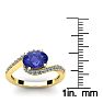 1 1/2 Carat Oval Shape Tanzanite and Halo Diamond Ring In 14 Karat Yellow Gold Image-5